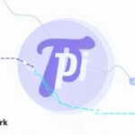 Le logo du Pi Network fissuré, symbolisant la crise, la chute du prix et les allégations de mauvaise gestion des fonds.