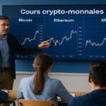 Graphique en ligne montrant le cours crypto en temps réel
