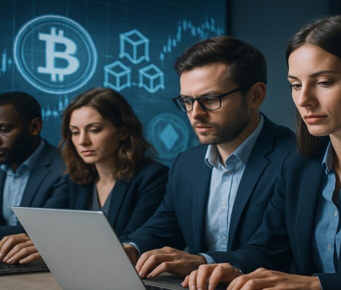 L'équipe de rédaction et les experts d'Actu Crypto.info (Laurent Gigaud, Sophie Telmann...).