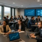 Participants au premier meet-up Ethereum à Genève en octobre 2025, avec ambiance professionnelle et discussions sur la blockchain