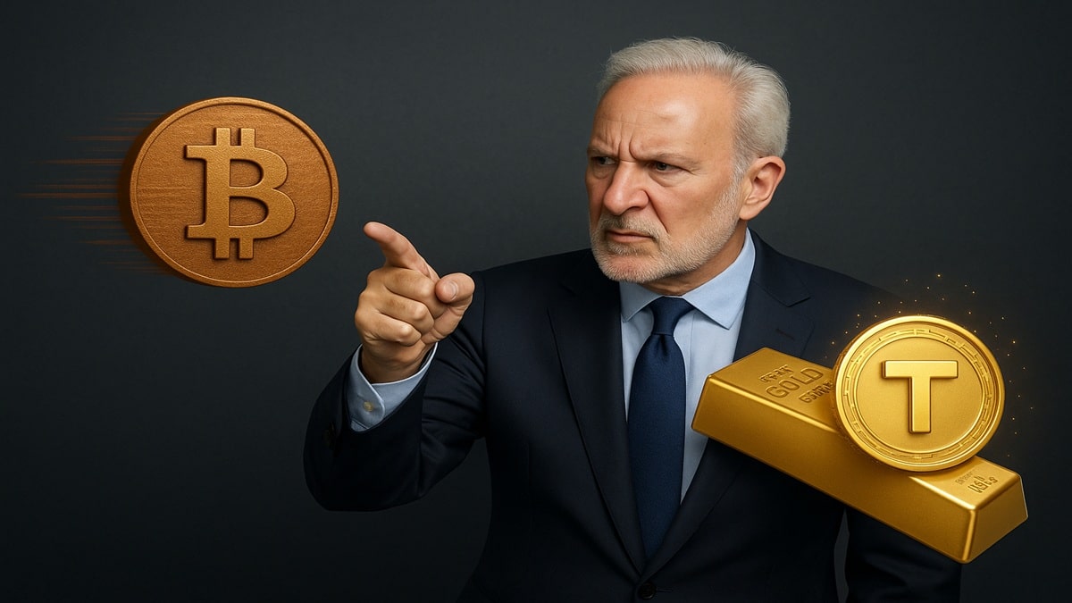 L'économiste Peter Schiff critiquant le Bitcoin, affirmant qu'il n'a pas d'avenir face à l'or tokenisé (Tgold).
