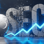 Illustration éditoriale montrant le logo Ripple et XRP avec un marteau de juge et une flèche verte ascendante.