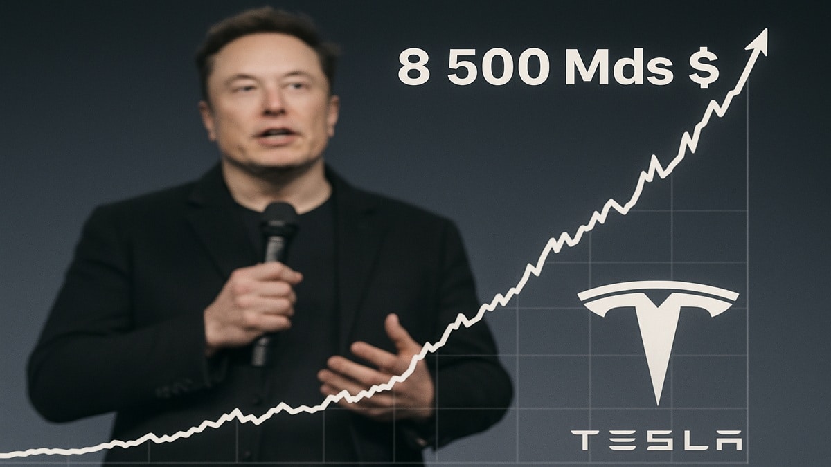 Illustration du plan de rémunération d'Elon Musk (1000 Mds$) approuvé par les actionnaires de Tesla lors de l'AG 2025.