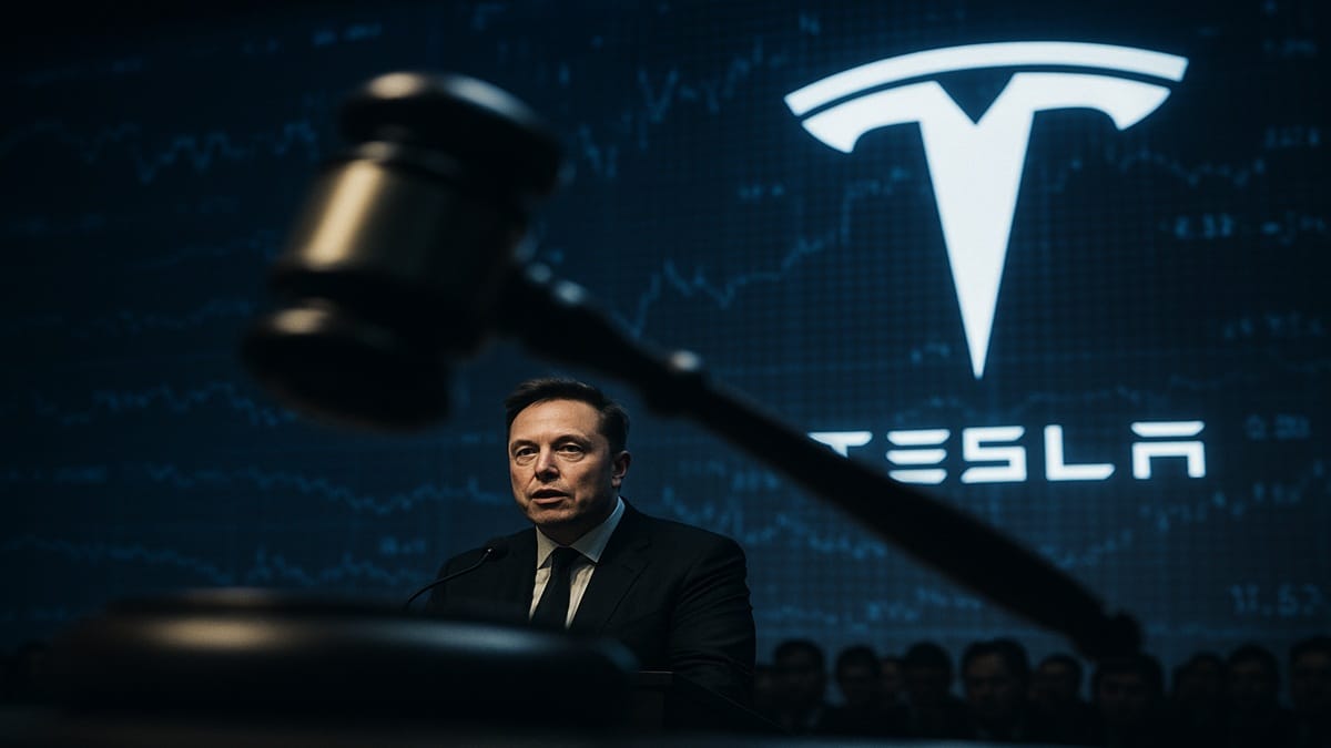 Illustration du vote de l'assemblée générale de Tesla sur la rémunération d'Elon Musk.