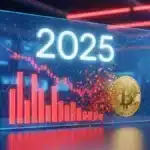 Illustration de l'actu crypto 2025 montrant les liquidations massives sur le marché et la résistance du Bitcoin.