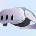 Une photo du casque VR Meta Quest 3 (Déc 2025), mettant en avant ses caméras frontales pour la réalité mixte (pass-through), illustrant l'analyse du produit après sa baisse de prix à 419€.