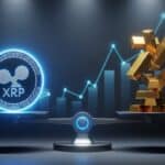 Illustration conceptuelle montrant le potentiel de croissance du XRP face à l'or et l'argent pour 2026.