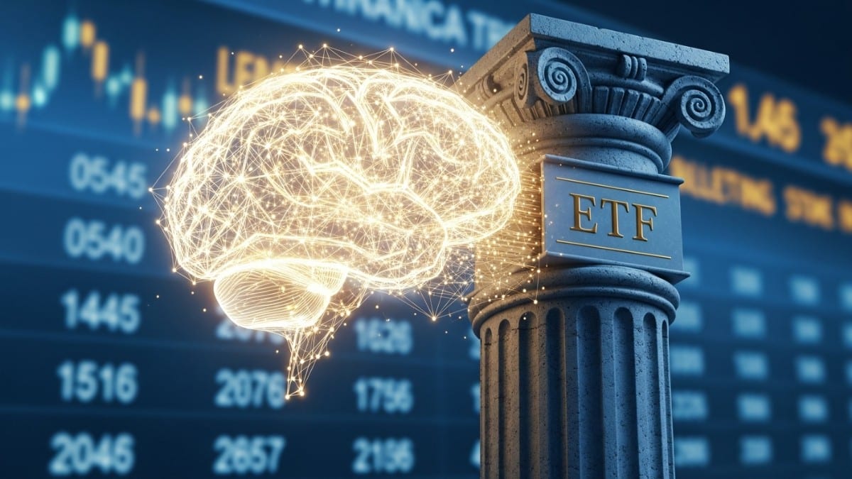 Illustration symbolisant la fusion de l'intelligence artificielle décentralisée et de la finance traditionnelle via le nouvel ETF Grayscale Bittensor.