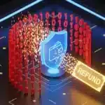 Illustration conceptuelle de la cybersécurité montrant la faille de l'extension Trust Wallet de Noël 2025 et la protection des fonds promise par Changpeng Zhao.