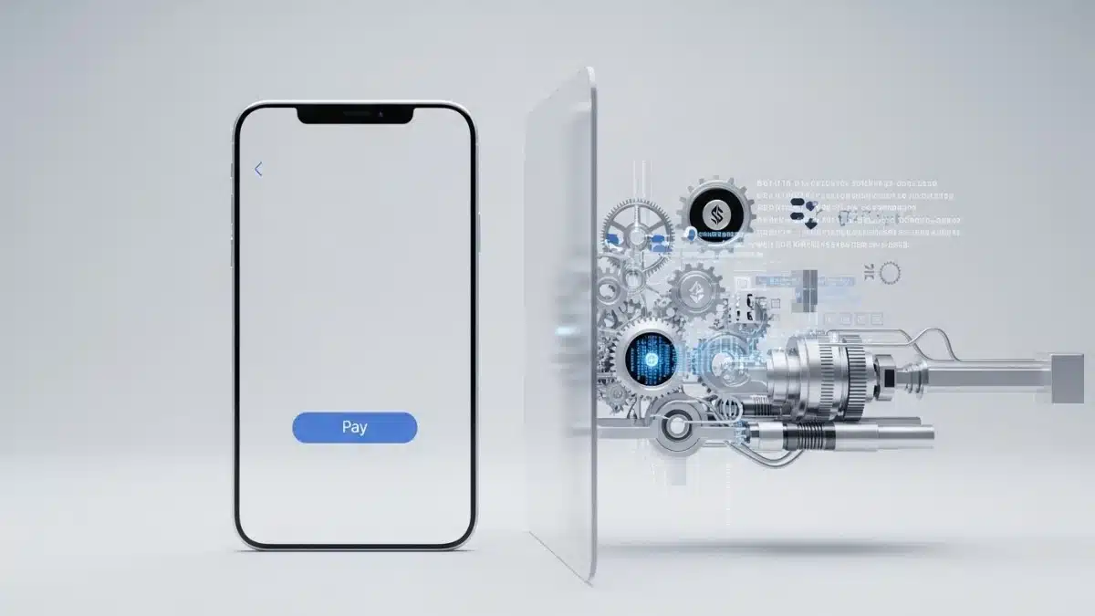 Une illustration 3D épurée et futuriste des transactions Arbitrum vs Coinbase