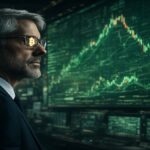 Michael Saylor, PDG de MicroStrategy, avec des graphiques de Bitcoin, symbolisant l'achat massif de BTC après une levée de fonds de 2 milliards de dollars.