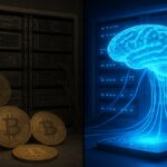 Transformation d'une ferme de minage Bitcoin en centre de données pour l'IA, illustrant le pivot stratégique du secteur.