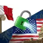 Illustration symbolisant l'ouverture réglementaire crypto en France (AMF) et aux USA (SEC).