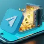 Smartphone avec logo Telegram révélant une économie crypto cachée à l'intérieur.