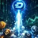 Graphique illustrant l'explosion du cours de l'altcoin DASH de 106% lors du bilan crypto hebdomadaire.