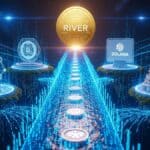 Illustration symbolique du protocole River unifiant les blockchains via l'abstraction de chaîne dans l'écosystème Altcoins 2026.
