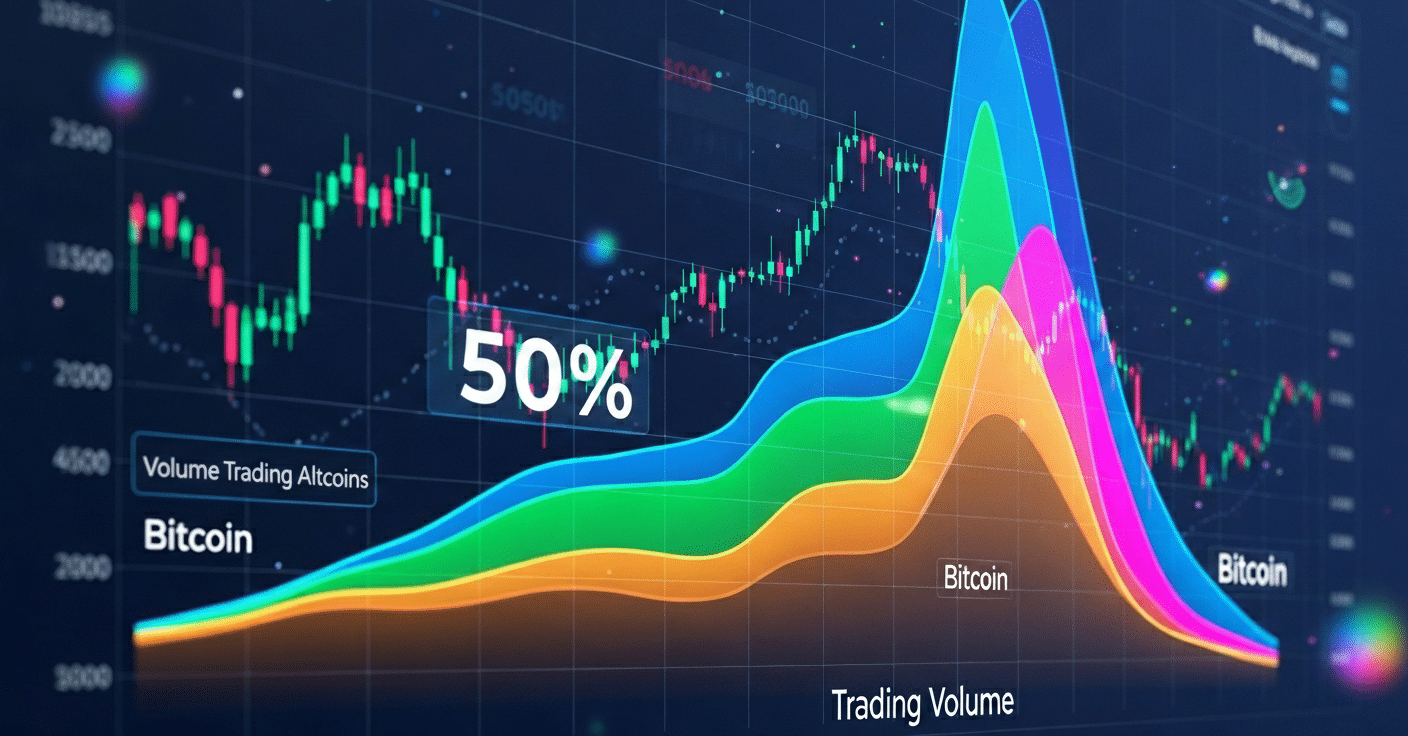 Les Altcoins prennent le contrôle avec 50 % du volume mondial, le Bitcoin décroche