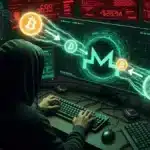 Illustration d'un vol de 282 millions de dollars en crypto convertis en Monero par des pirates.