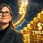 Illustration de la prédiction haussière de Cathie Wood et Ark Invest voyant le Bitcoin atteindre une capitalisation de 16 000 milliards de dollars en 2030.