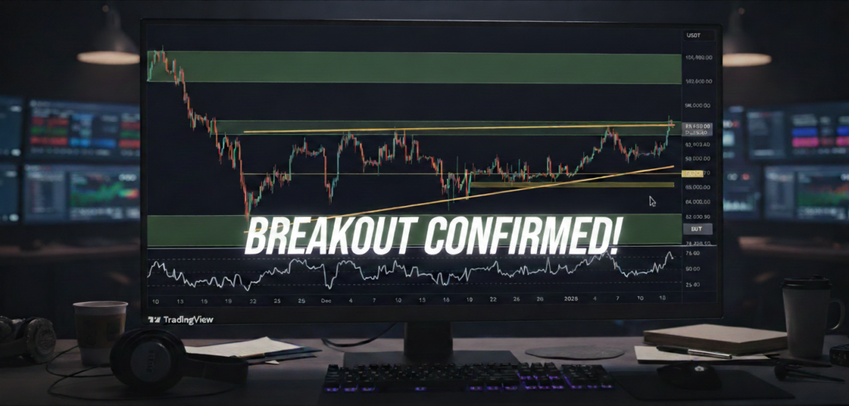 Graphique confirmant le breakout du cours du bitcoin