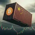 Illustration de l'impact des tarifs douaniers américains sur la Chine et ses répercussions sur le marché du Bitcoin.