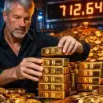 Illustration de la trésorerie record de MicroStrategy atteignant 712 647 Bitcoins après un nouvel achat massif.