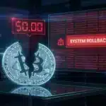 Illustration d'un bug informatique affichant le Bitcoin à zéro dollar sur l'échange Paradex.