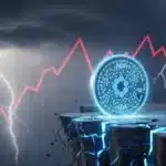 Graphique financier montrant le prix du Cardano en baisse critique sur un support majeur.