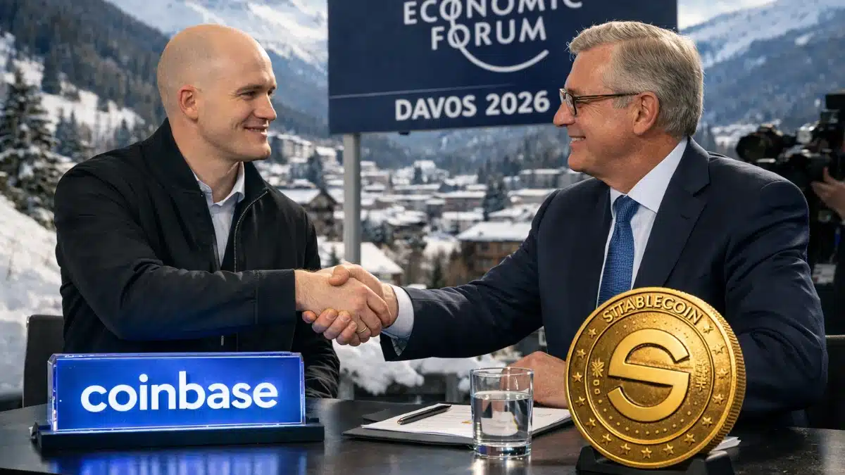 Coinbase à Davos : Brian Armstrong négocie la loi crypto avec les banques