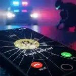 Illustration des menaces pesant sur les détenteurs de crypto : piratage de données et interventions de faux policiers.