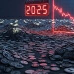 Visualisation de l'hécatombe des tokens crypto en 2025 où plus de la moitié des projets ont échoué selon CoinGecko.