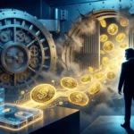 Illustration symbolisant la fuite potentielle de 6 000 milliards de dollars de dépôts bancaires vers les stablecoins crypto.