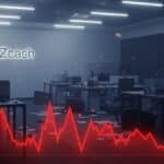 Illustration symbolisant la démission massive de l'équipe Zcash et la chute du cours du ZEC en janvier 2026.