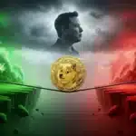 Illustration symbolique du dilemme des investisseurs Dogecoin entre opportunité de gain et risque de piège financier.