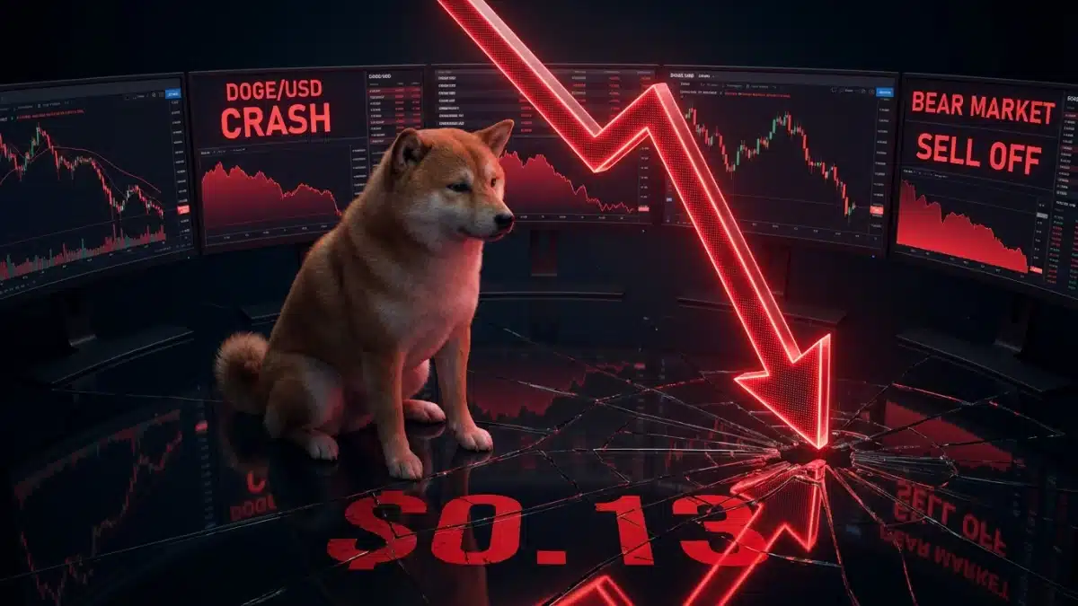 Dogecoin : Le cours s’effondre sous 0,13 $, la chute vers 0,10 $ est-elle inévitable ?