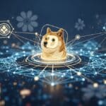 Illustration montrant Dogecoin entrant dans l’écosystème financier japonais via House of Doge, avec des partenariats locaux et une stratégie de conformité.