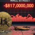 Graphique montrant l'effondrement des flux ETF Bitcoin avec des sorties records.