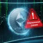 Illustration d'une attaque par empoisonnement d'adresse sur la blockchain Ethereum causant une perte massive.