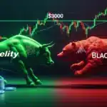 Illustration des flux divergents sur les ETF Ethereum avec Fidelity en achat massif face aux sorties de BlackRock.