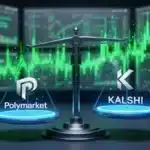 Graphique illustrant le record historique de valeur verrouillée sur les marchés de prédiction comme Polymarket et Kalshi.