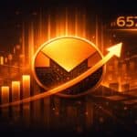 Illustration du Monero brisant sa résistance historique pour atteindre un nouveau record de 657 dollars.