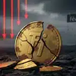 Illustration de l'effondrement du prix du jeton Pi Network vers des plus bas historiques.