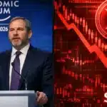 Contraste entre l'optimisme du PDG de Ripple à Davos et la chute du prix du XRP en 2026.