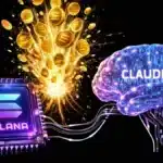 Illustration de l'explosion de l'activité sur Solana causée par la viralité de l'IA Claude Code et la plateforme Bags.