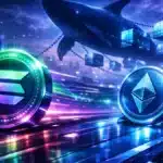 Illustration de l'analyse du prix de Solana, montrant une course contre Ethereum et l'activité des baleines sur la blockchain.