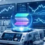 Illustration symbolisant la convergence entre la technologie médicale de Sharps et la trésorerie crypto Solana.