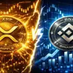 Illustration montrant le BNB dépassant le XRP au classement tandis que l’activité on‑chain du XRP atteint un record.
