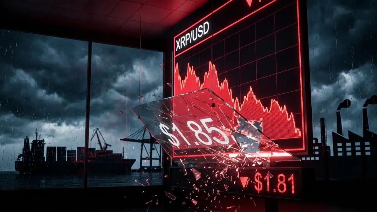 XRP s’effondre à 1,81 $ : le support cède sous la pression macro et la panique vendeuse