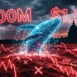 Graphique du XRP en chute libre à 1,56 dollars avec des mouvements de baleines massifs.