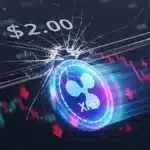 Graphique illustrant l'échec du XRP à franchir la résistance des 2 dollars et la chute technique qui suit.